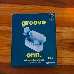 onn. Groove Wireless Earbuds w/ Charging Case Aqua
